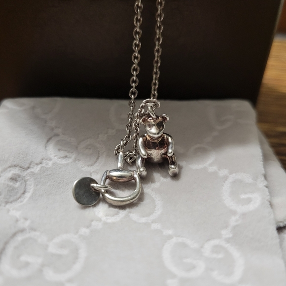 GUCCI STERLING 925 TEDDY BEAR ADJUSTABLE NECKLACE - Picture 6 of 8